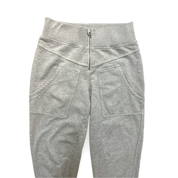 FP Movement Size S Gray Cotton Ultra High Rise Front Zip Jogger Pockets Pants - Picture 4 of 8